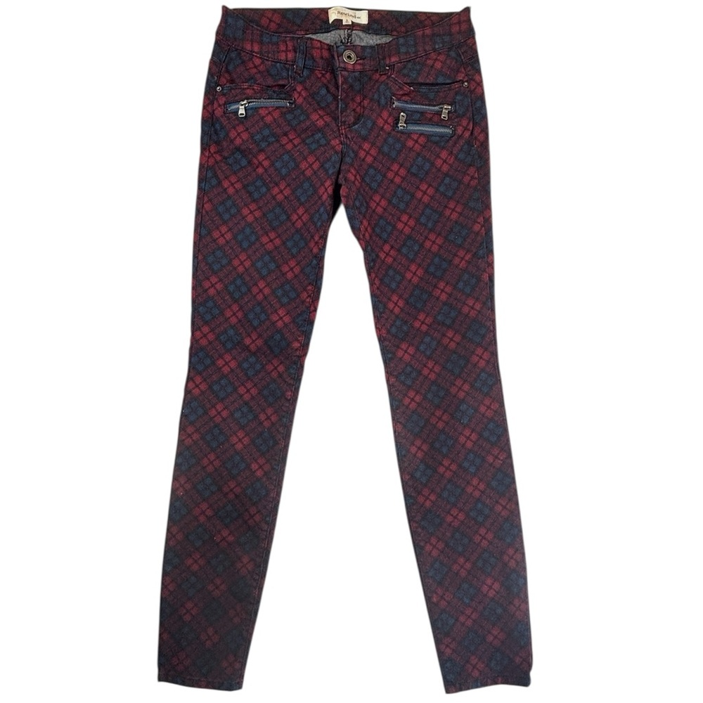Rewind Red and Black Plaid Skinny Pants
